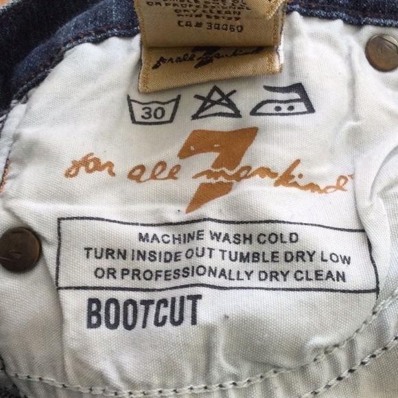 7 for All Mankind Denim Women's Jeans Boot Cut Size 26 decorative pockets.  #223 - Picture 9 of 9
